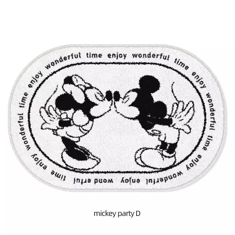 Disney Mickey Mouse Cushion Bath Mat Non Slip Cartoon Minnie Mouse Mat Absorbent Faux Cashmere Carpets Living Room Bathroom Mat