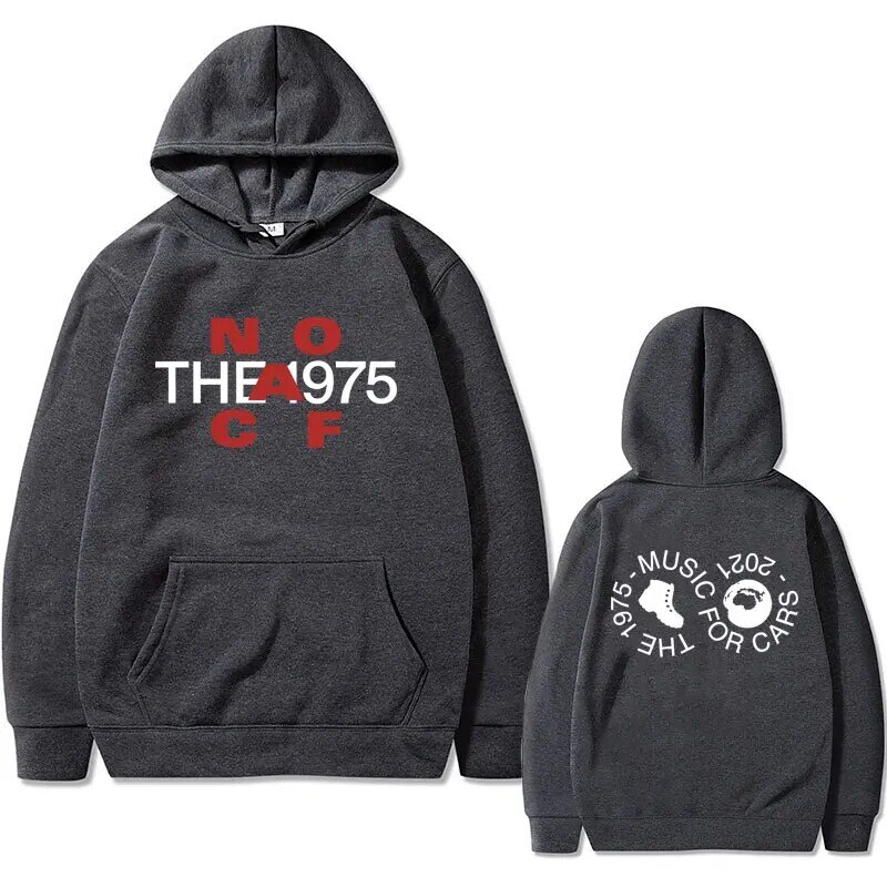 British Band The 1975 Music for Cars Graphic Hoodie Male Vintage Indie Alternative Rock  Hoodies Men Fashion Trend Streetwear