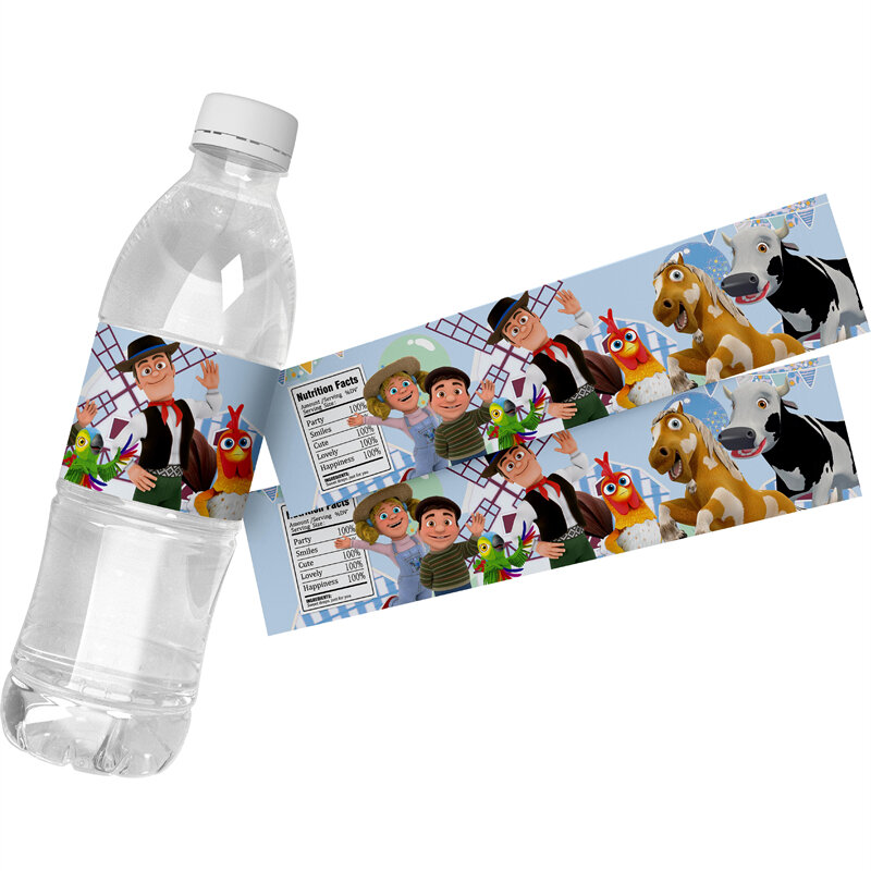 24pcs Farm House Fun Barnyard La Granja Party Decor Mineral Water Bottle Stickers Labels Baby Shower Kids Bithday Suplies Gifts
