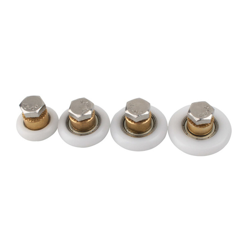 Stainless Steel Shower Door Wheels Rollers Runners Ball Pulley Copper Screw Thread for Furniture Rubber Casters