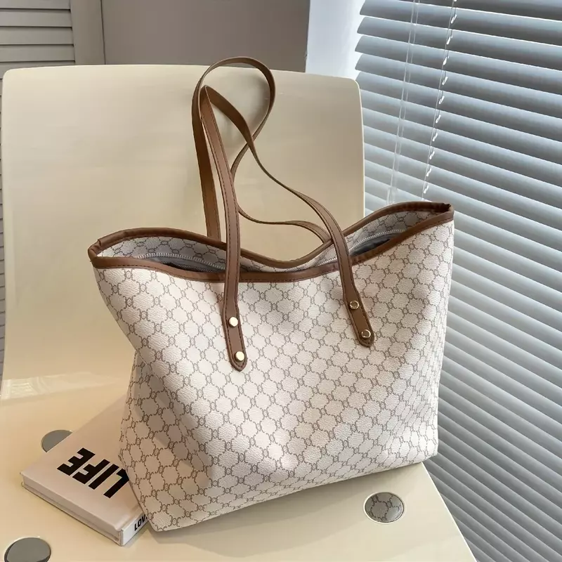 GoB01 bolsa de couro com estampa feminina, cor cinza, bolsa de ombro vintage e elegante