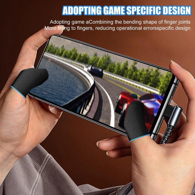 Funda de dedo para juegos móviles, 2 piezas, transpirable, fibra de carbono, cómoda, para mejorar los dedos