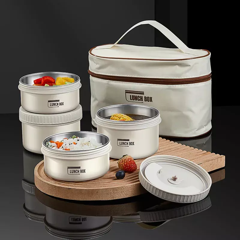 Lunchbox draagbare geïsoleerde lunchcontainer set stapelbare Bento roestvrijstalen lunchcontainer