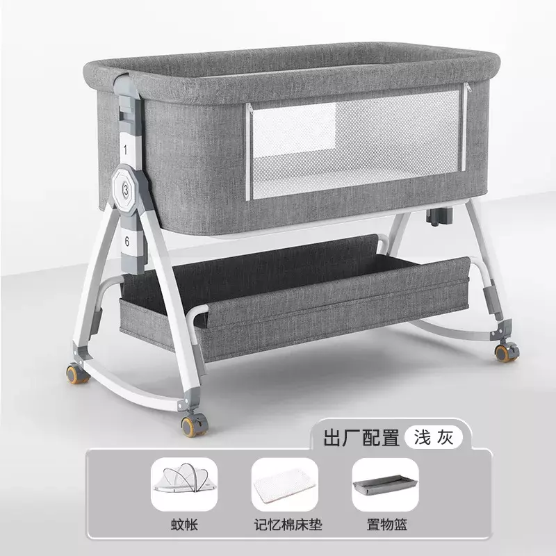 Crib Portable Foldable Multifunctional Bb Bed Splicing Bed for Newborn Children  Baby Nest Bed  Baby Sleeping Cots