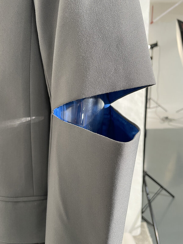 Пиджак LANMREM женский с разрезом, дизайнерский однобортный Повседневный свободный жакет, весна 2024
