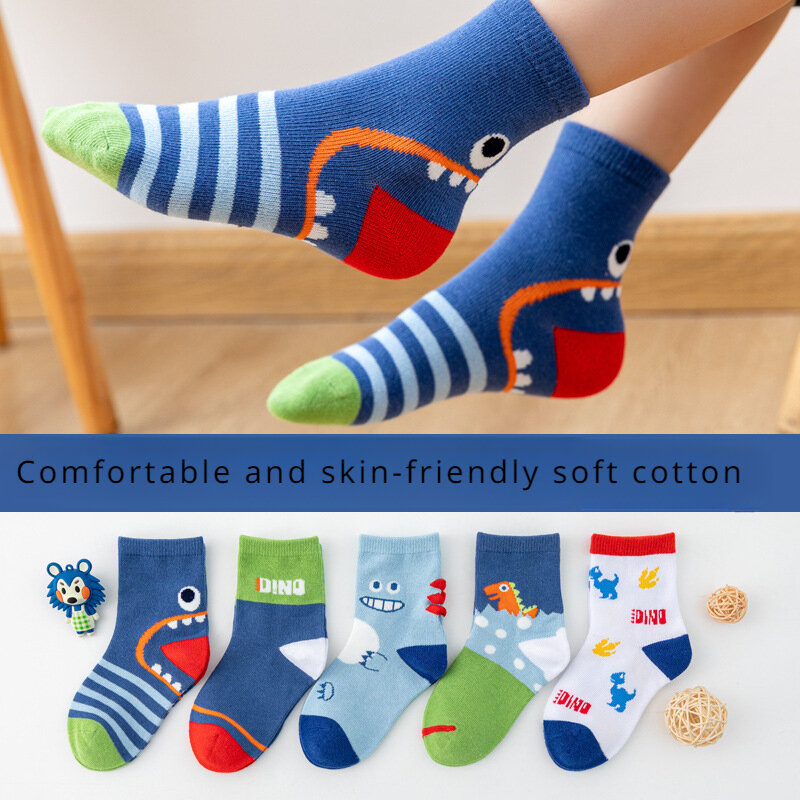 CuHK-Calcetines deportivos de algodón para niños, calcetín de tubo medio, estudiante de dibujos animados coreano, Primavera, Otoño e Invierno