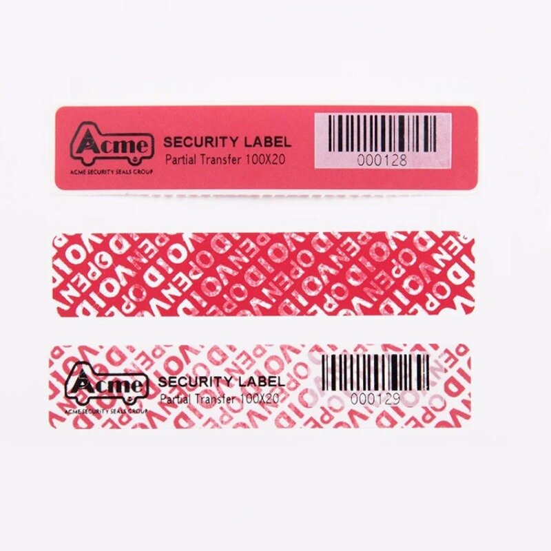 1000 pezzi di garanzia Open Void Seal Label adesivi a prova di manomissione stampa di etichette di sicurezza a prova di manomissione all'ingrosso su misura