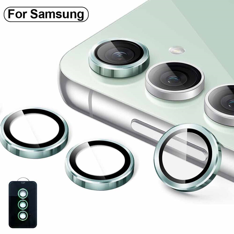 Vidrio Protector de lente de cámara para Samsung Galaxy A55, A35, A25, A15, 5G, anillo Protector de Metal, película de cámara Galaxy ya55 5G