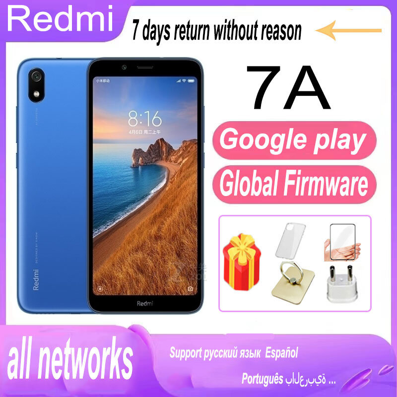 Xiaomi-Redmi 7A Smartphone, Firmware Global, 3G, 32G, Snapdragon™439 4000mah bateria, 12mp, 5.45 polegadas