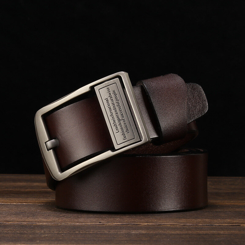 Men's genuine leather belt, alloy needle buckle, delicate texture, not easy to crack, long-lasting use high-quality cowhide belt