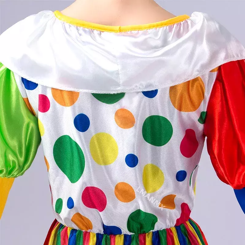 Costume da Clown di Halloween costumi femminili varietà ragazze adulti e donne vestito operato da circo vestiti a righe carine