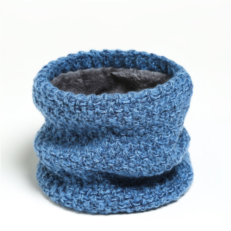 2022 nowy szalik zima kobiety mężczyźni solidna Knitting Collar grube ciepłe Velveted pierścienie szaliki wysokiej jakości Allmatch tłumik