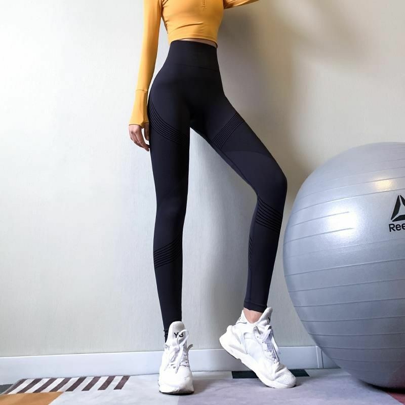 Fitness Leggings for Women High Waist Abdomen Tight-fitting Breathable Casual All-match Korean Fashion Spring Autumn Pants Q53