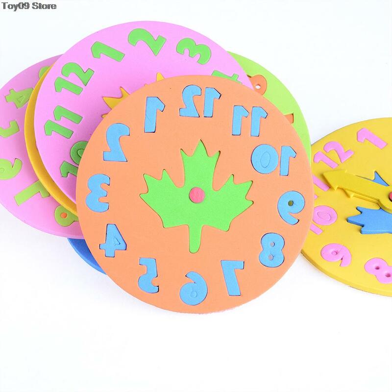 1 Stück Kinder DIY Eva Uhr Lernen Bildung Spielzeug Spaß Mathe-Spiel für Kinder Baby Spielzeug Geschenke 3-6 Jahre alt