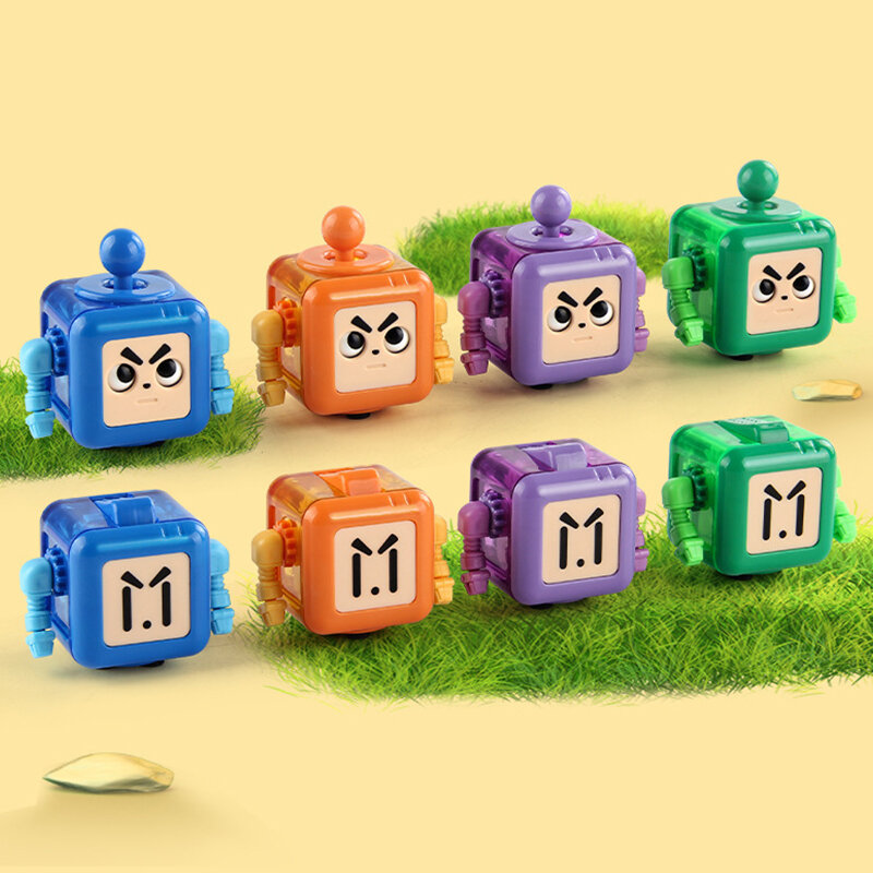 Декомпрессионный робот на кончик пальца Мультяшные красочные кубики антистрессовые игрушки антистресс антистрессовые игры для взрослых и детей подарок