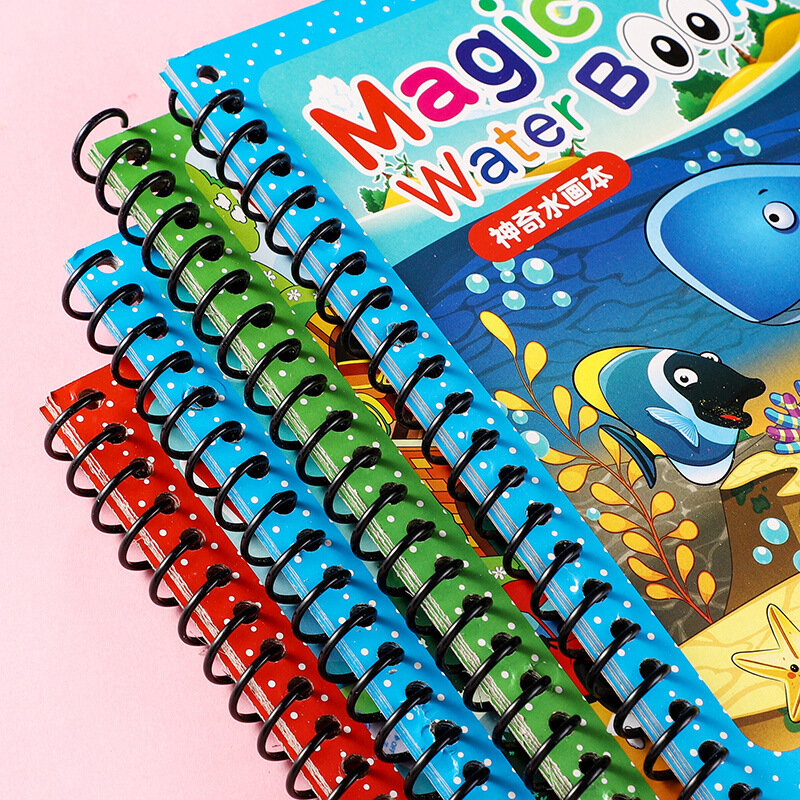 Buku Gambar Air Ajaib Anak-anak Baru Buku Mewarnai Lukisan Mainan untuk Anak-anak Hadiah Ulang Tahun Natal Tahun Baru untuk Anak Laki-laki dan Perempuan