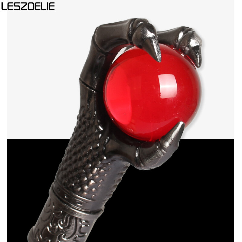 Garra de dragão com bola vermelha para homens e mulheres, bengalas elegantes, cosplay vintage, bengala, moda de festa, 2023