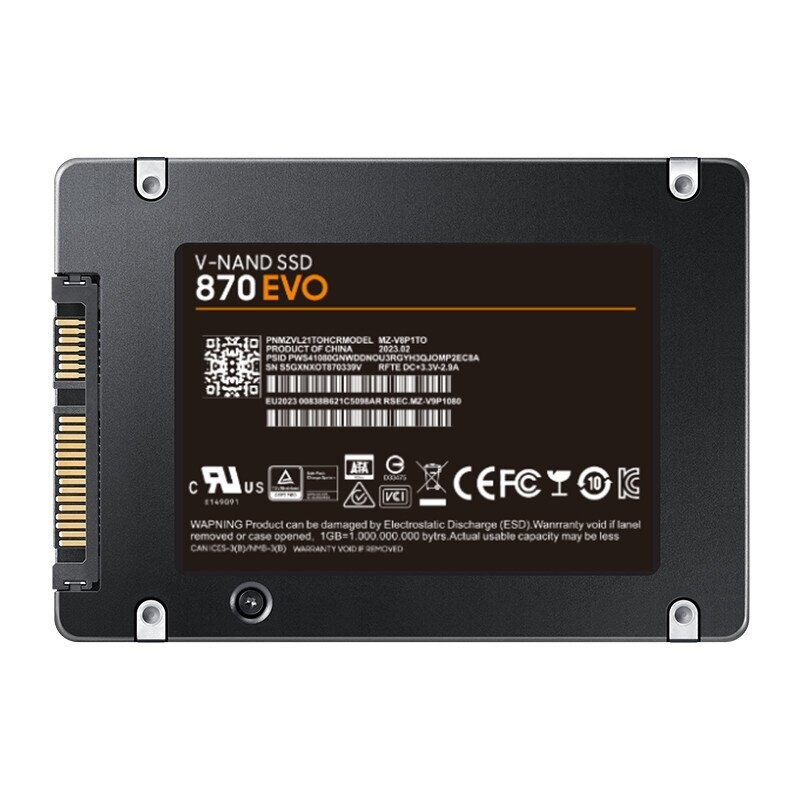 Disque Dur Externe SSD EVO SATA III de 870 Pouces, Wild Interne à Haute Vitesse pour PC, 2.5