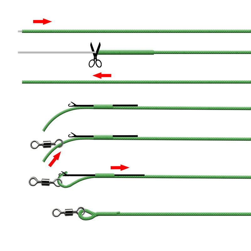 1 pz 35LB 7M Leadcore Carp Fishing Tackle Line Make Carp Hair Rigs 3 colori intrecciati Lead Line