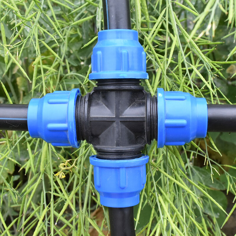 20/25/32/40/50/63mm PVC PE tubo rubinetto Tee Splitter acqua 1/2 3/4 1 "1.25" 1.5 "2" Tee tubo valvola a sfera connettore a forma di T 1 pz