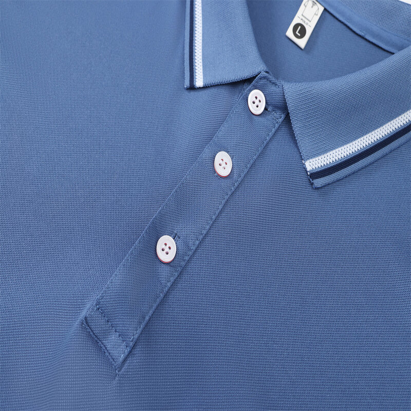 Camisa polo masculina de manga curta antipilar de lapela, moda casual de negócios, nova, verão, 2024