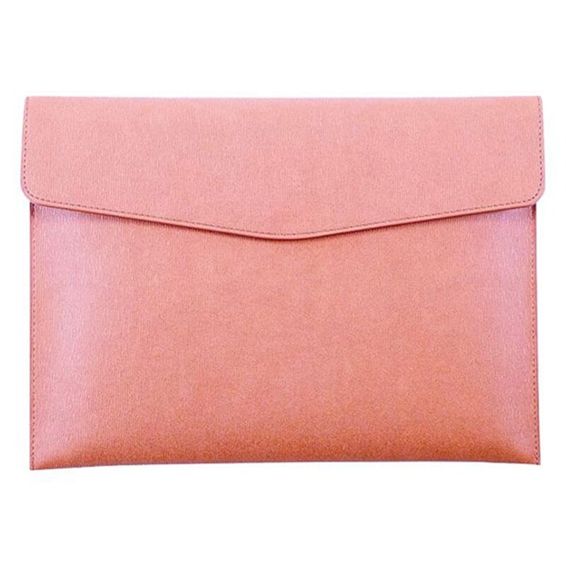 Dossier A4 en cuir PU rose, portefeuille étanche, étui enveloppe avec fermeture à pression