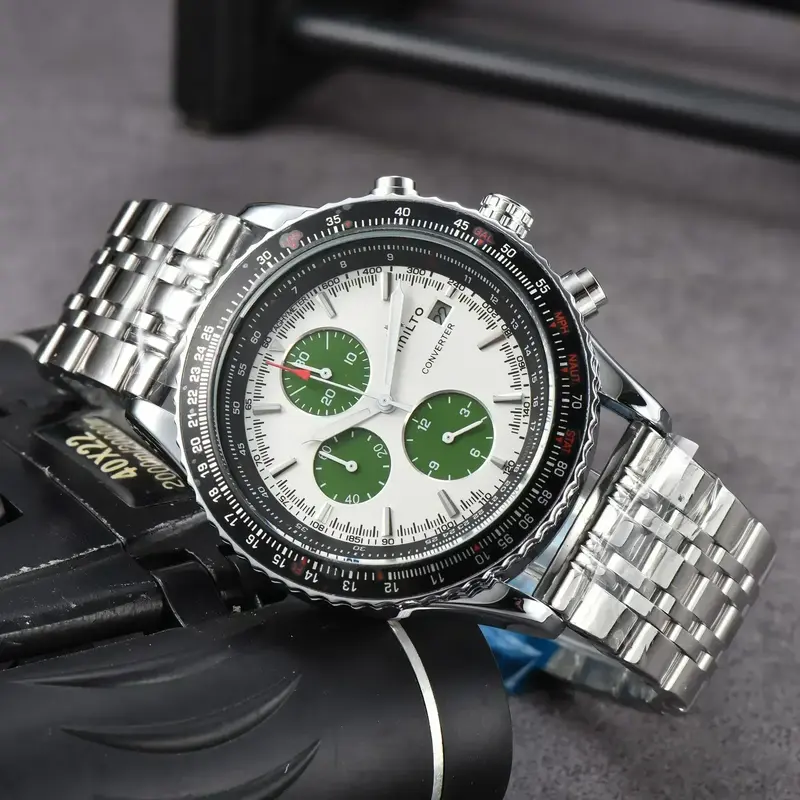Hamilton-Homens de luxo multifunções Chronograph relógio de aço, qualidade superior, marca original relógios, negócios, esportes, AAA, masculino