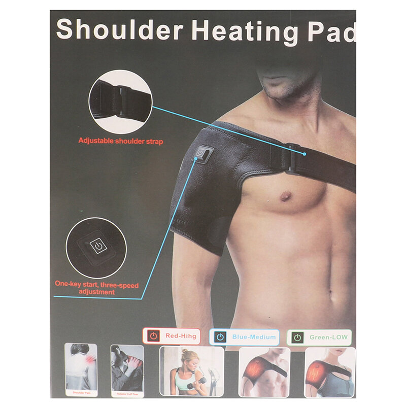Hombrera de terapia de calor, almohadilla calefactora ajustable para hombro congelado, Bursitis, Tendinitis, tensión, envoltura de soporte frío y caliente
