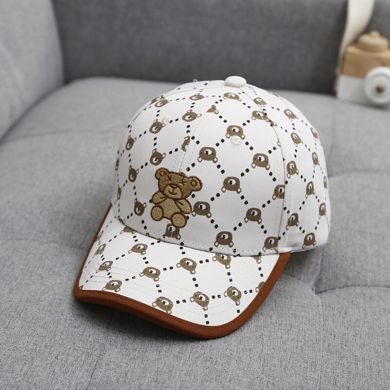 패션 곰 아기 모자, 만화 키즈 야구 모자, 유아 조절식 스냅백 모자