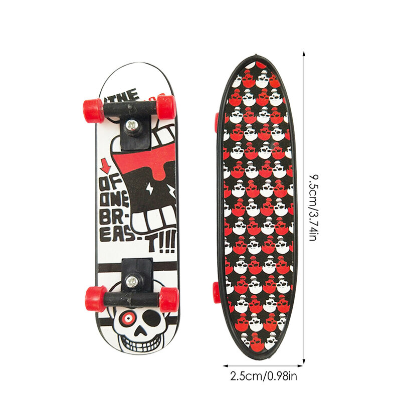 Mini Finger Skateboard Double Printed Creative Finger Boards Colorful fingers Movement Skate Party Toys For Kids adulti Gifts