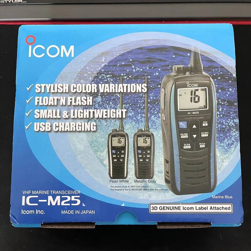 IC-M25 Walkie Talkie, Walkie Talkie flutuante VHF, Estação móvel impermeável