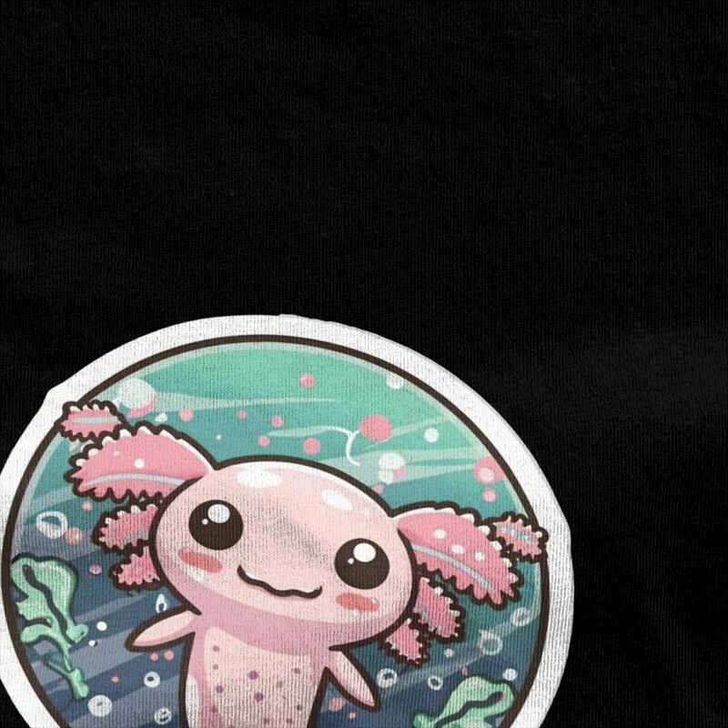 Casual Axolotl Lover T-shirts para homens e mulheres, algodão puro, Cute Animal Tees, roupa original