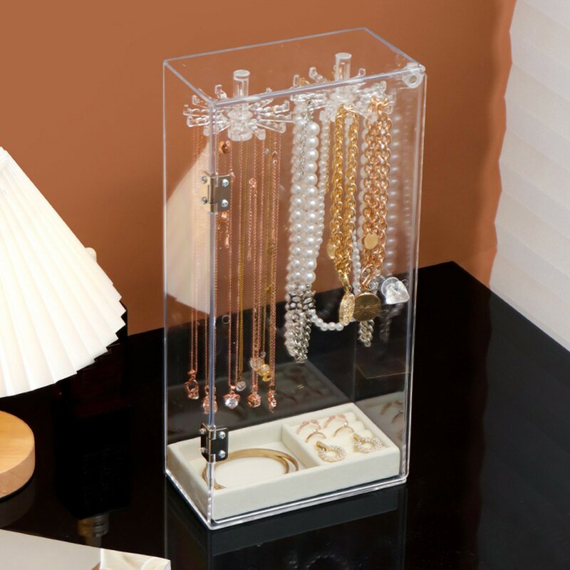 Pudełka na bransoletki na biżuterię prezent akrylowy stojak wystawowy na naszyjnik biurkowy bizuteria stojak na biżuterię uchwyt na kolczyk podróży