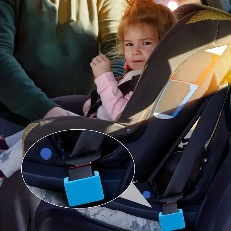 Gesper pelindung sabuk pengaman mobil, dudukan sabuk pengaman, bahan silikon tahan lama, aksesori mobil cocok untuk sabuk pengaman bayi anak-anak