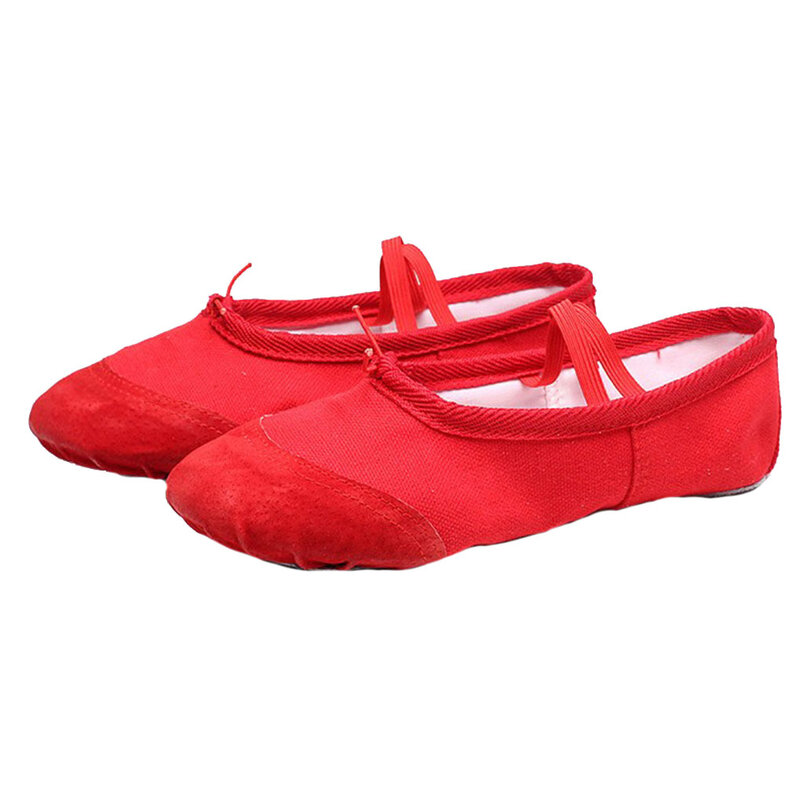Детская балетная танцевальная обувь, эластичные тапочки без завязывания, взрослые пуанты, обувь для гимнастики и танцев