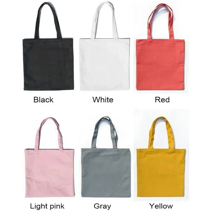 Bolsas de ombro para mulheres, lona sólida, bolsa de compras casual para meninas, bolsas DIY femininas, eco friendly, CTW2