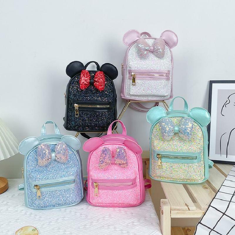 유치원 작은 클래스 학교 가방 소년 소녀 아이 귀여운 만화 미니 공주 미키 마우스 배낭 3-7y 아기 Pu 저장 가방