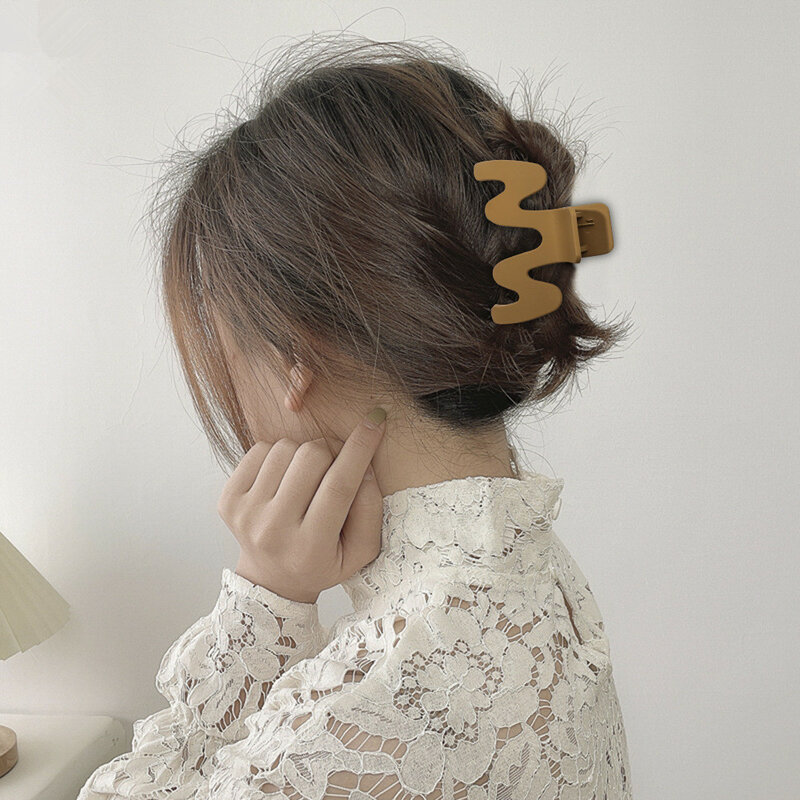 Moda geada geometria formas carta acrílico cor sólida hairpin banho pan cabelo garra para feminino menina acessórios de cabelo