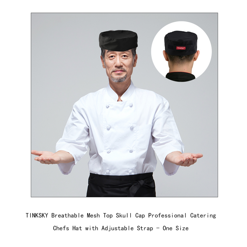 Gorra de malla transpirable para hombre, gorro de Chef ajustable, elástico, para Catering y trabajo