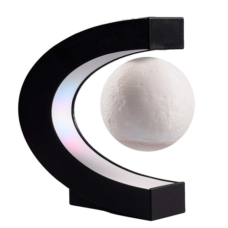 Luna flotante de levitación magnética con luz LED giratoria que cambia de Color para decoración del hogar, oficina, Gadget de escritorio, regalo de cumpleaños para hombres y niños
