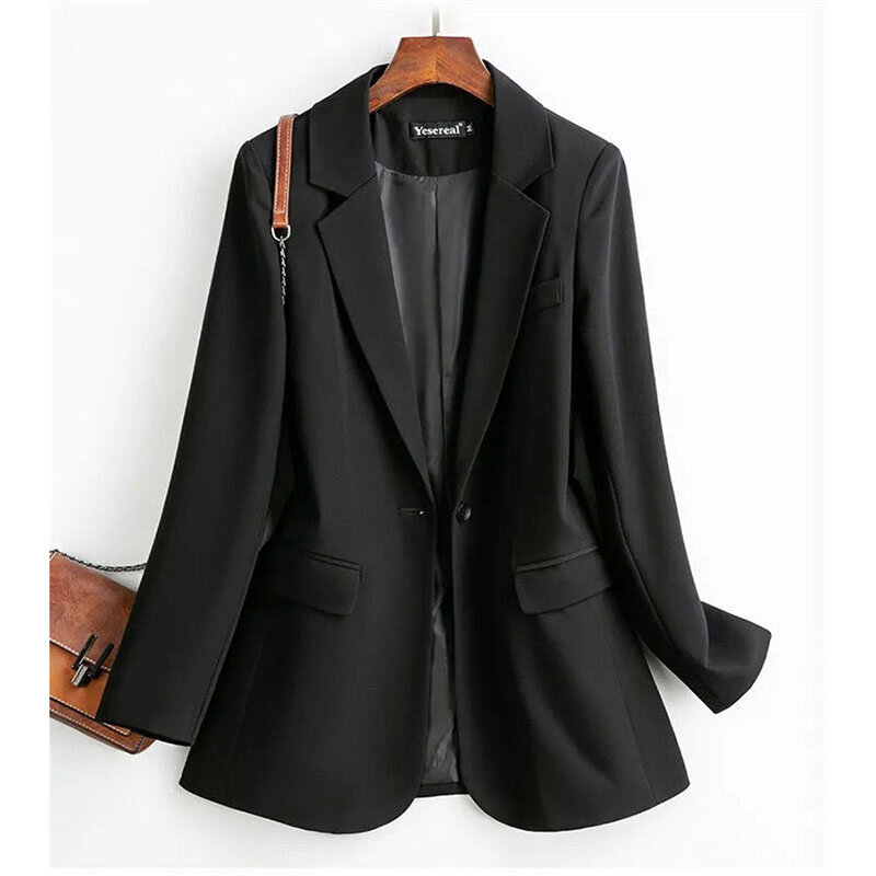 Chaqueta de traje de 1 botón para mujer, Blazer de versión coreana, abrigo informal, Tops femeninos, Moda de Primavera y otoño, 2023
