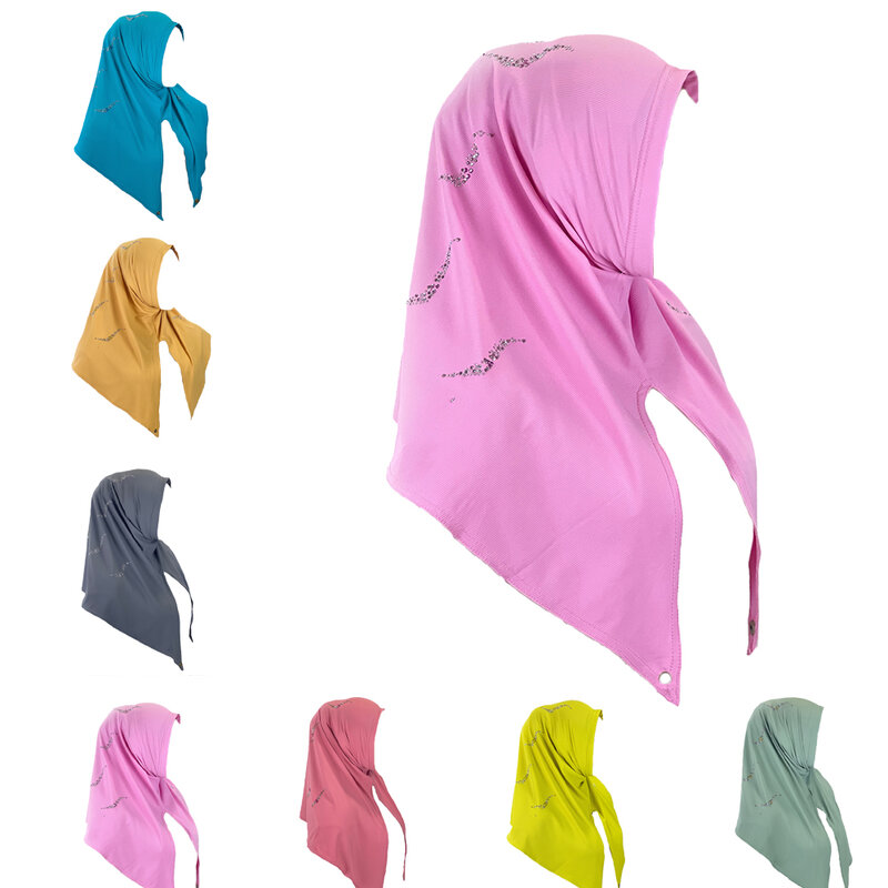 이슬람 여성용 스냅 패스너 인스탠드 히잡, 풀 커버 헤드 랩 터번 스카프, 라마단 헤드랩 캡, 새로운 디자인