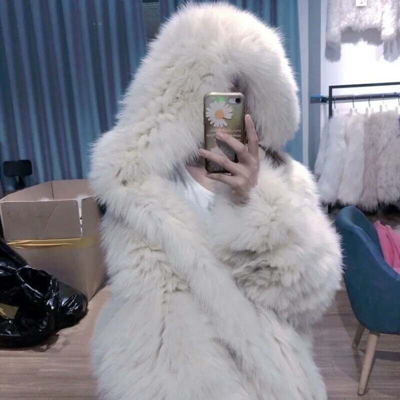 Winter jacken für Frauen Kapuzen pelzmantel flauschige Jacke verdicken warme Kunst pelz jacke Luxusmarke versand kostenfrei koreanische Oberbekleidung