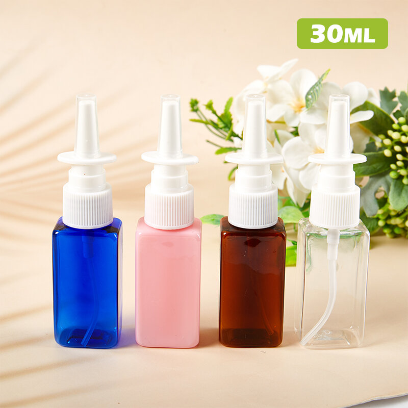 1pc 30ml durchsichtige quadratische Plastik flasche Pumps prüh nebel Nase/Nasenspray nachfüllbare Flaschen leere Behälter