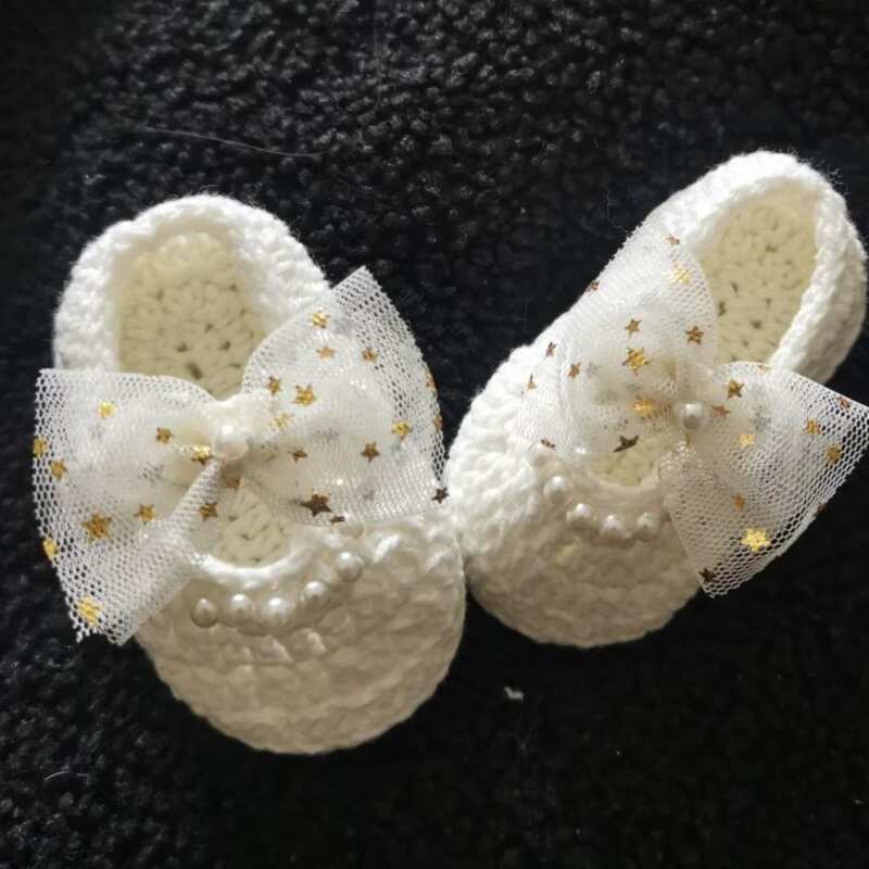 Zapatos de lana tejida a mano para bebé, zapatos de regalo para bebé