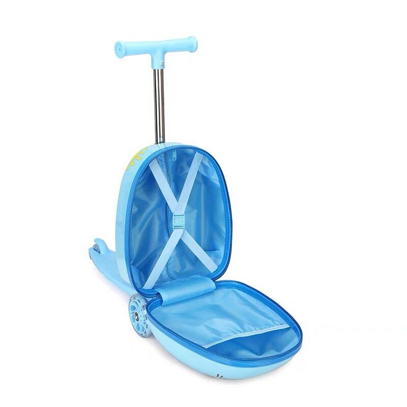 Valise trottinette pour enfants avec dessin animé mignon valise sur roues sac chariot paresseux enfants cabine voyage bagage à roulettes sac de skateboard cadeau