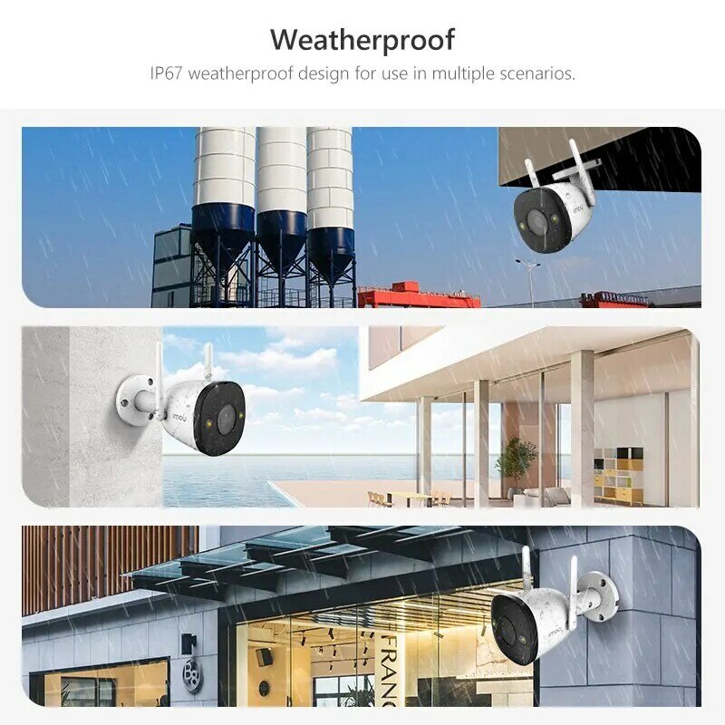 IMOU 총알 2E 2MP 4MP 풀 컬러 나이트 비전 카메라 WiFi 야외 방수 홈 보안 인간 탐지 Ip 카메라