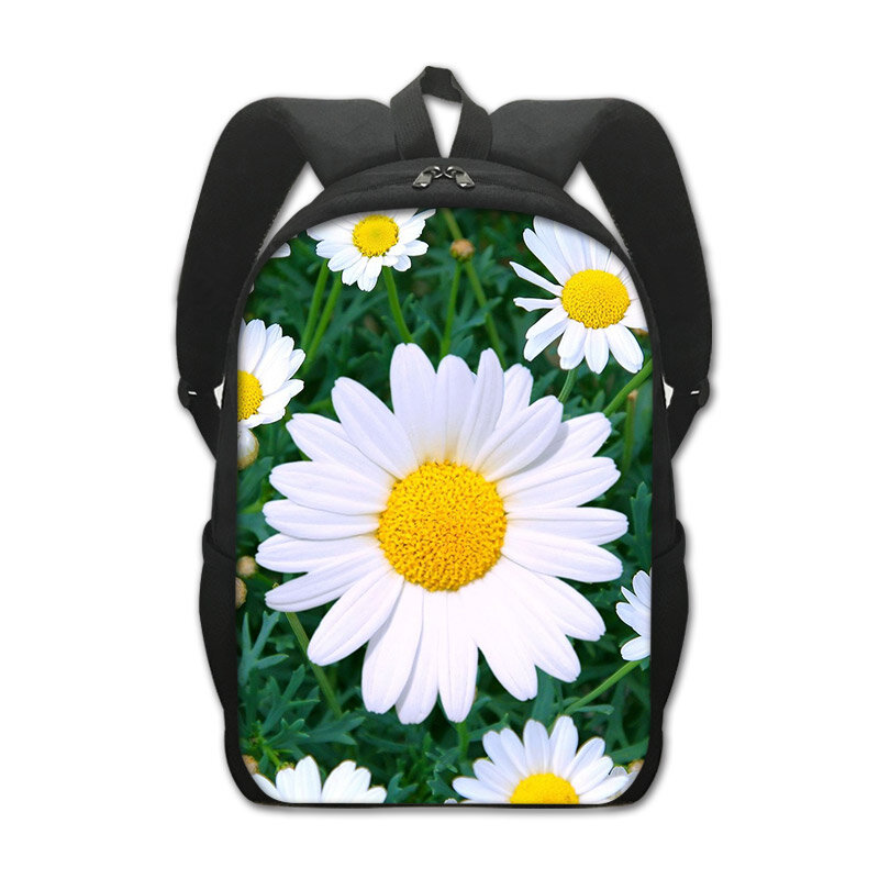 Edelweiss/irysy/stokrotka z nadrukiem kwiatowym plecak dla chłopców-nastolatków dziewczynek ładna motylkowa torba szkolna plecak dziecięcy