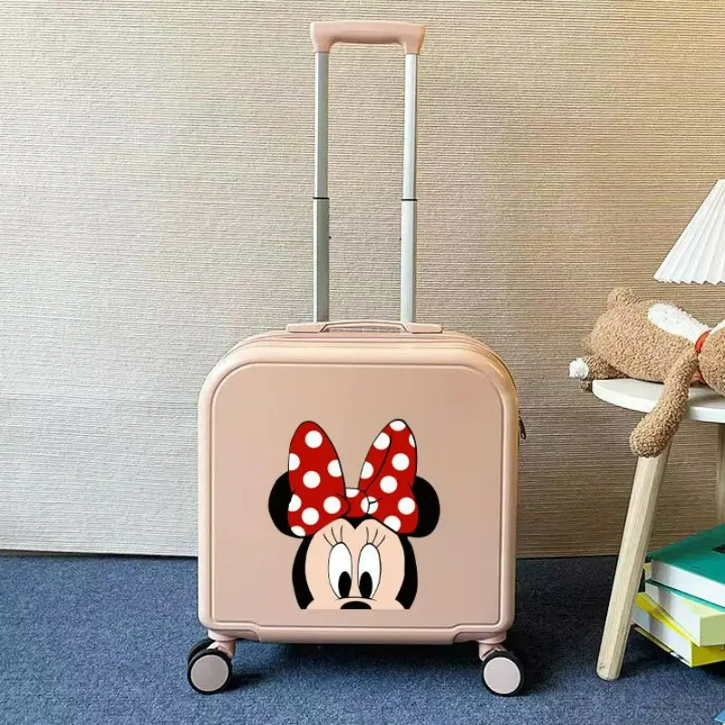 Disney Cartoon rolando bagagem para crianças, senha, mala de viagem sobre rodas, presente infantil, meninos e meninas