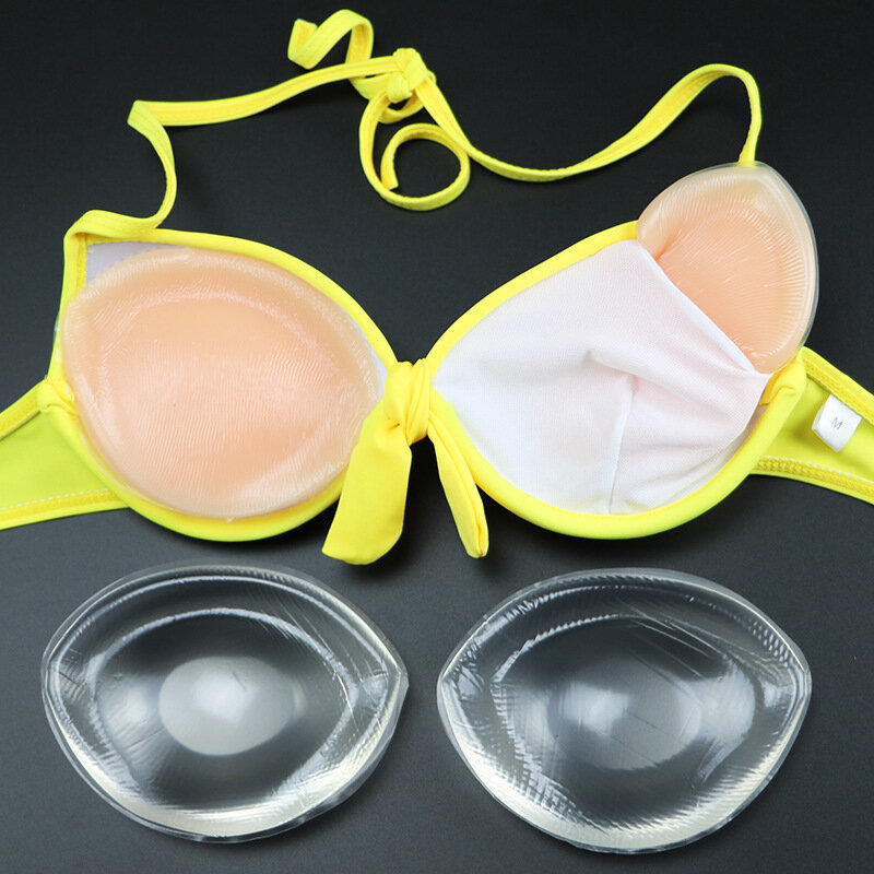 Sisipan Bra silikon tidak lengket Gel bening Push Up bantalan penambah payudara bantalan Bra sisipan bantalan untuk baju renang Bikini